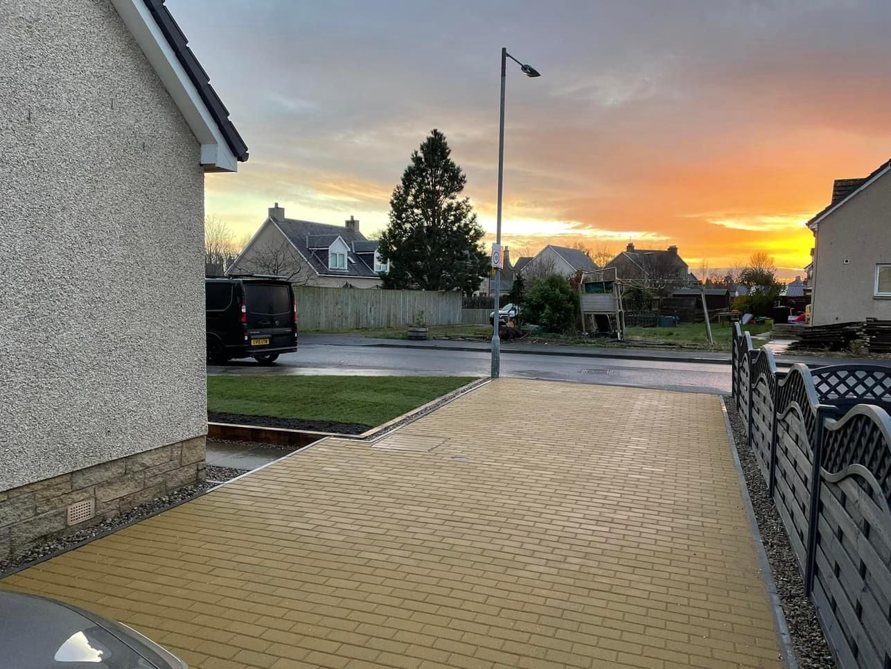 Driveway built with paving stones