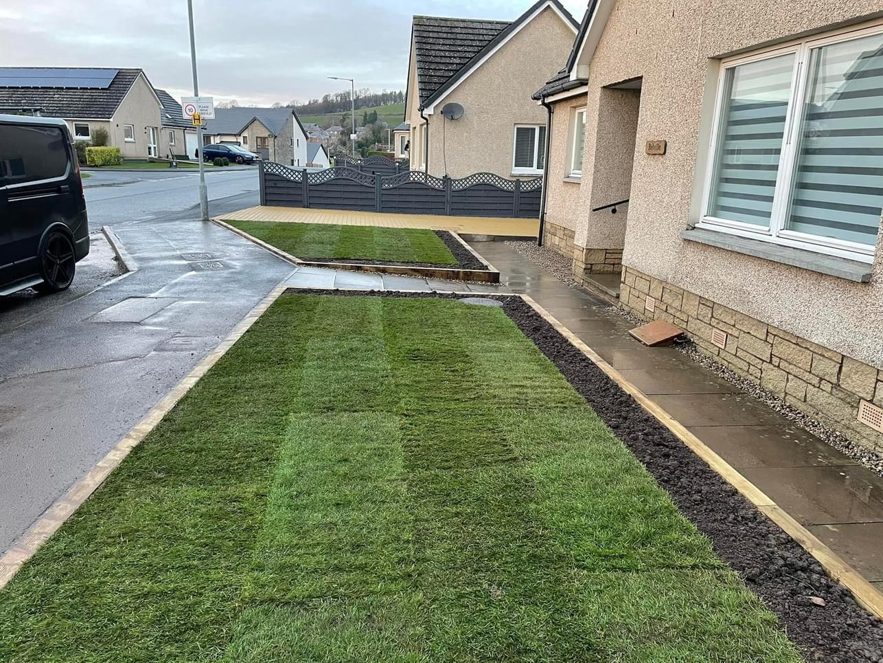 Turfing a front garden